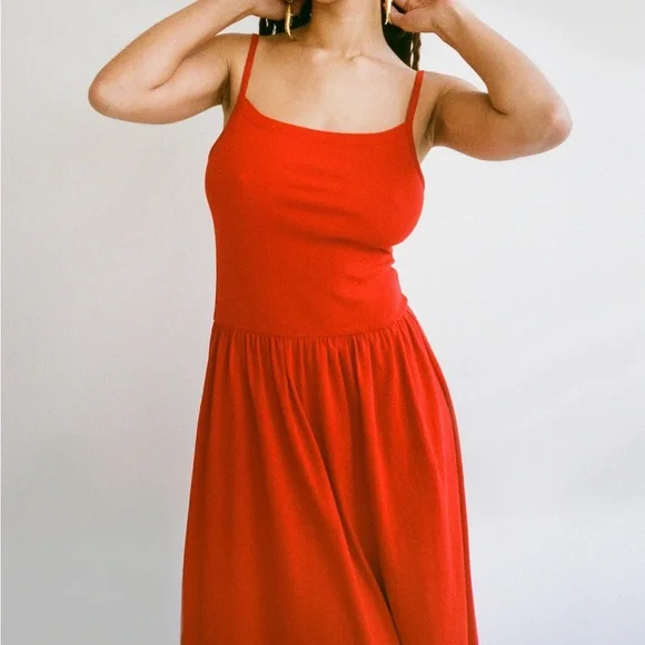 Gil Rodriguez LaPointe Dropwaist Midi Dress - Tomate - Picture 2 of 8